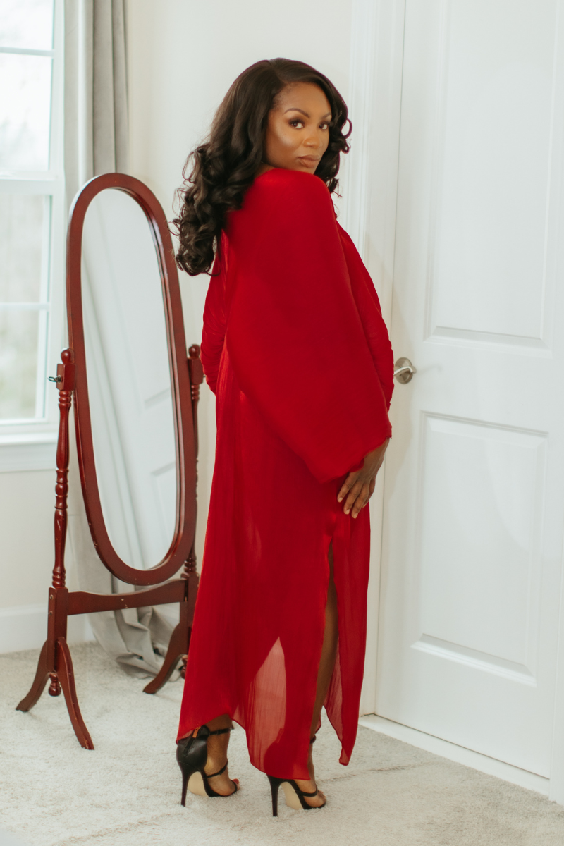 Red Luxe Kimono Dress - Heiress Gems