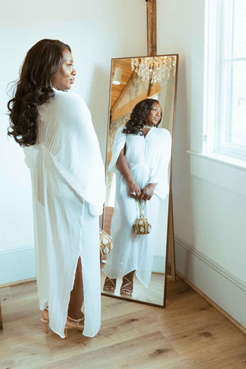 Luxe Kimono Dress In White - Heiress Gems