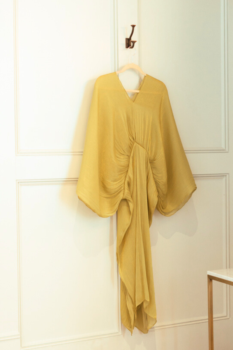 Luxe Kimono Dress In Green - Heiress Gems