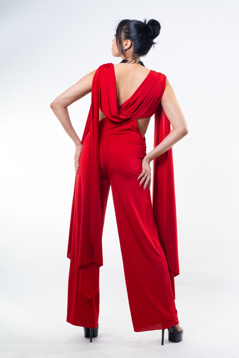 The Dynasty Jumpsuit in Rouge