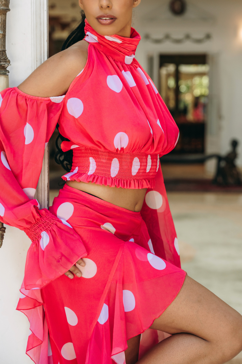The Heiress Polka Set in Punch - Heiress Gems